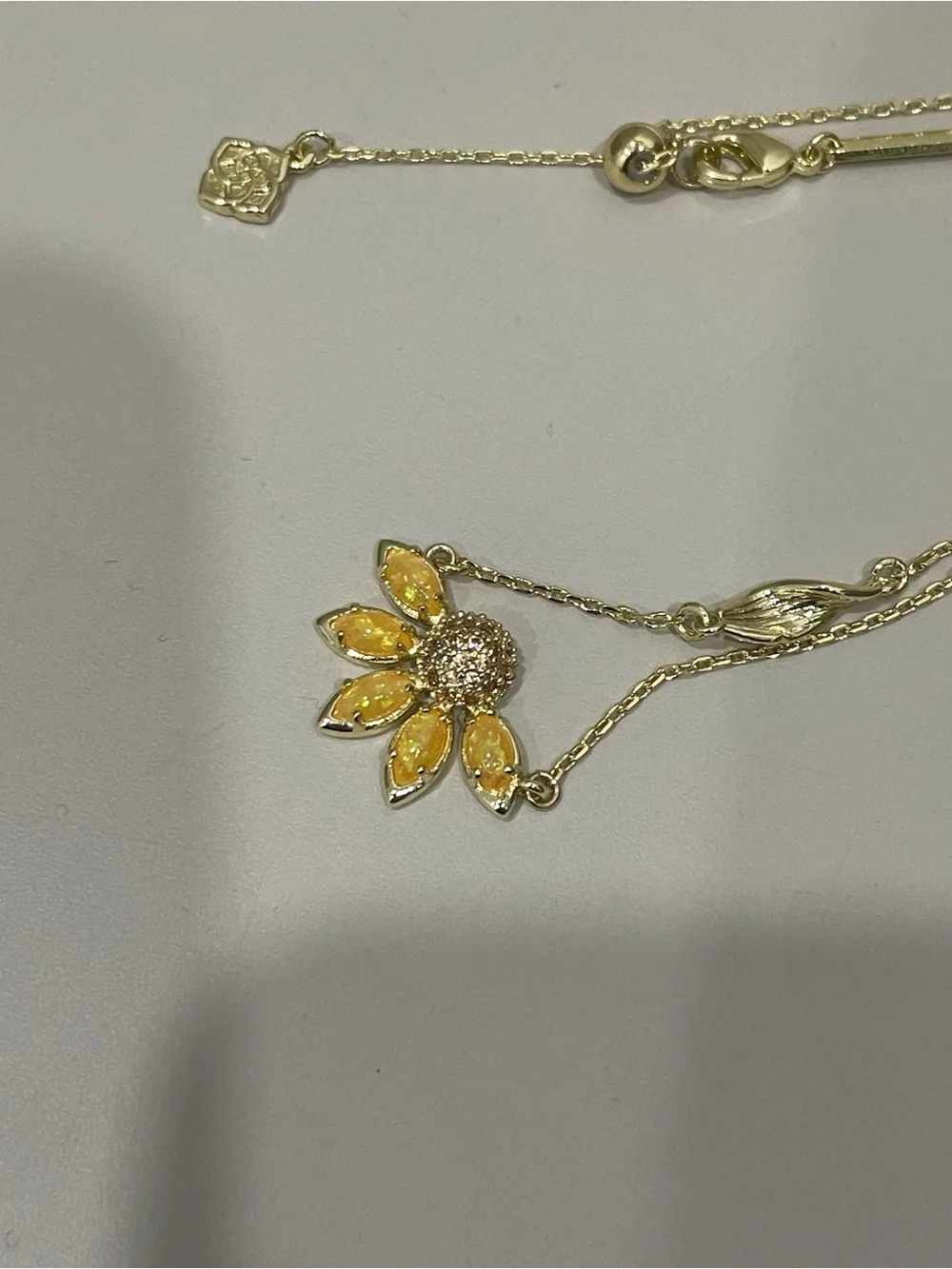 Kendra Scott Gold-Tone Necklace with Yellow Floral Pendant